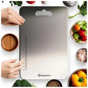 Stainless Steel Counter Top Chopping Board | Kneading Board for Chopping with Lip Bend | Vegetable Cutter Board