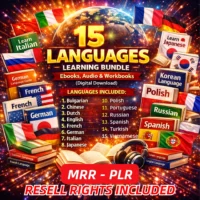 15 Languages Learning Pack – Complete Digital Learning System + Resell Rights!