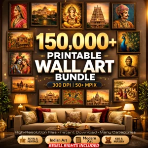 150,000+ Printable Wall Art Bundle – Ultra HD | 300 DPI | 50+ MPIX | Resell Rights Included